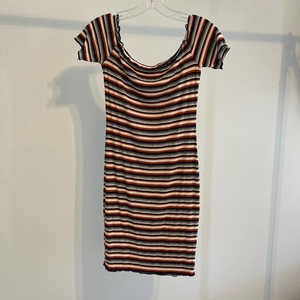 Mikey & Joey Ladies Cotton‎ Stretch Cap Sleeve Ribbed Dress Size Small Pre-owned